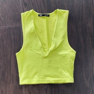 ZARA Deep V Crop Tank